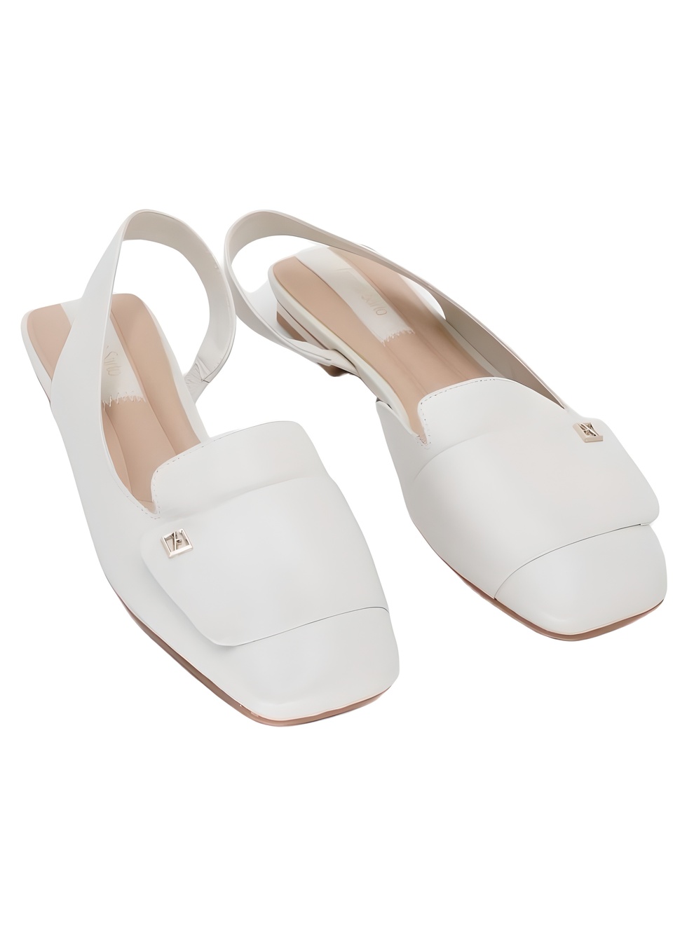 Franco Sarto Teagan Square Toe Slingback Flats Cream White Size 9M
